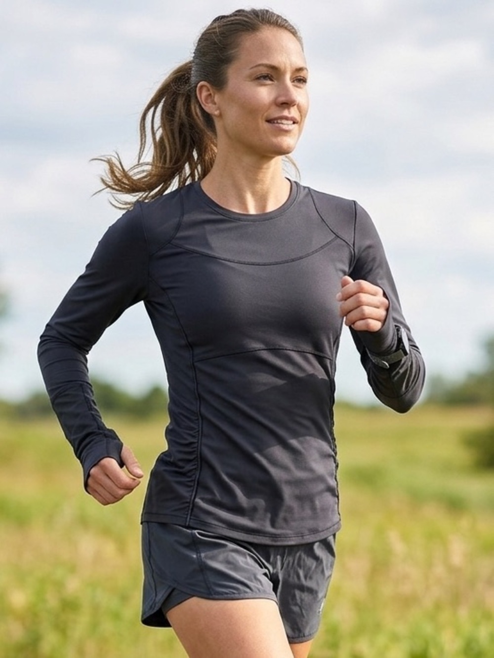 Athleta | Charcoal Long Sleeve Running Top | Sz M